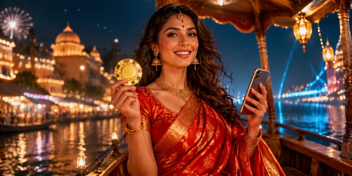 Indian sports betting fans in traditional saree celebrating