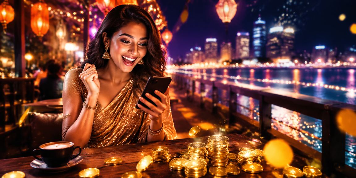Mumbai player using mobile to browse casino and lottery games